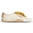 Golden Goose True-Star in White Nappa Leather With Gold Star and Beige Suede Heel Tab