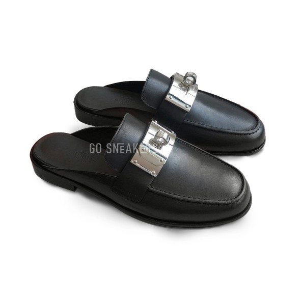 Женские сабо Hermes Leather Sabo Black