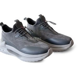 Moncler Sneakers Suede/Leather Grey