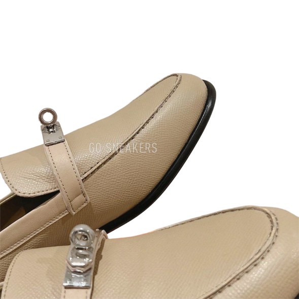 Женские лоферы Hermes Loafers Beige
