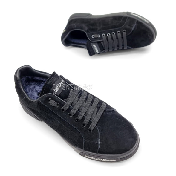 Мужские зимние кроссовки Dolce &amp; Gabbana Man Winter Suede Black