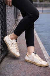Golden Goose Super-Star Donna Con Foxing Sparkle Dorato