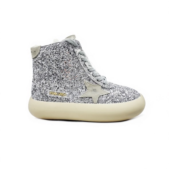 Унисекс зимние кроссовки Golden Goose Superstar High Winter Silver Glitter