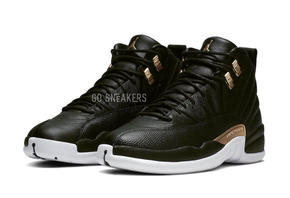 Унисекс кроссовки Nike Air Jordan 12 Retro Black Metallic Gold White