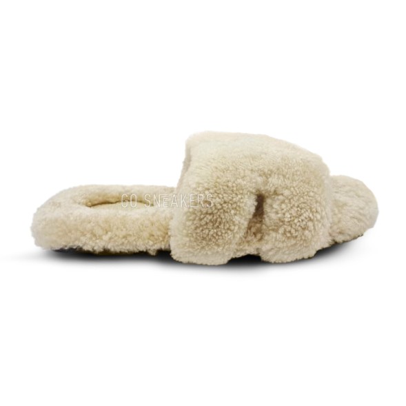 Женские сандалии Hermes Flip-flops Wool Beige