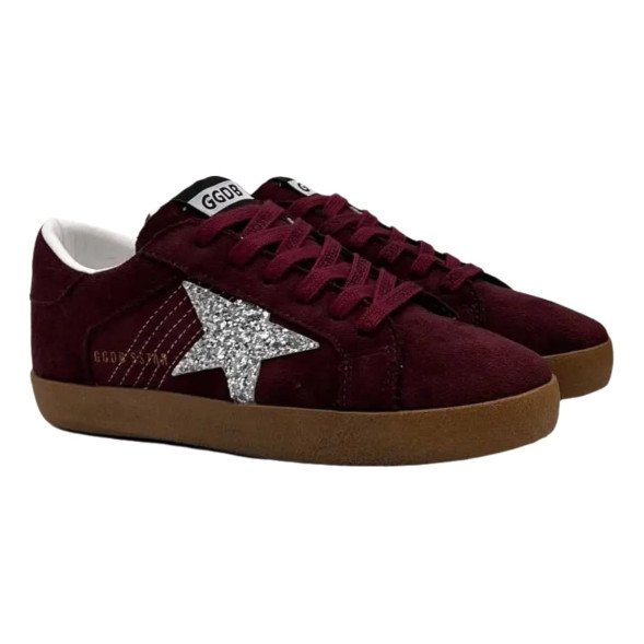 Женские кеды Golden Goose Super Star Suede Burgundy