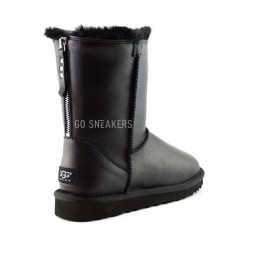 Short One Zip Black Leather - кожаные