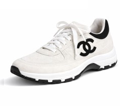Chanel Metiers D'art Laminated and Suede Calfskin Sneakers White