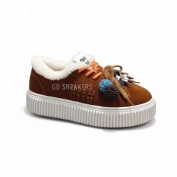 Miu Miu Winter Sneakers Platform Suede Brown