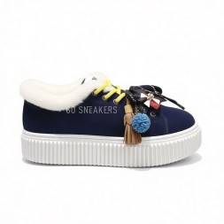 Miu Miu Winter Sneakers Platform Suede Navy