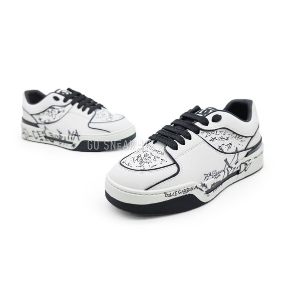 Унисекс кроссовки Dolce &amp; Gabbana White Black Graphiti
