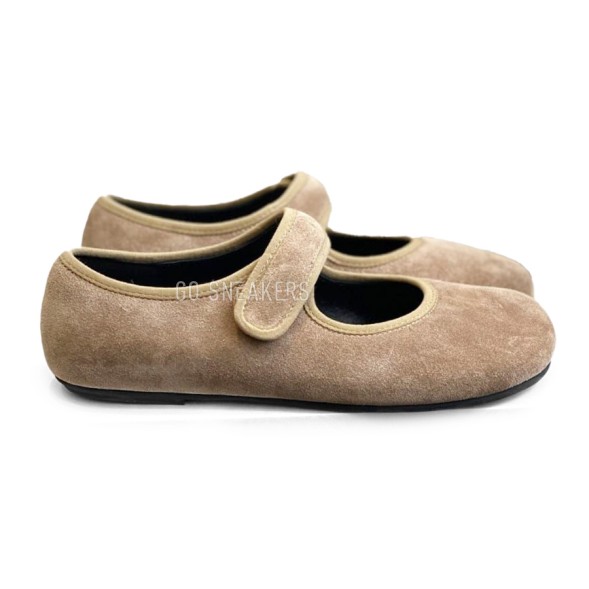 Женские балетки The Row Ballet Suede Light Beige