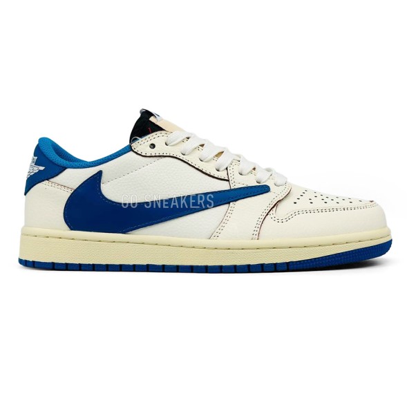 Мужские кроссовки Travis Scott x Fragment x Nike Air Jordan 1 Low OG White/Blue