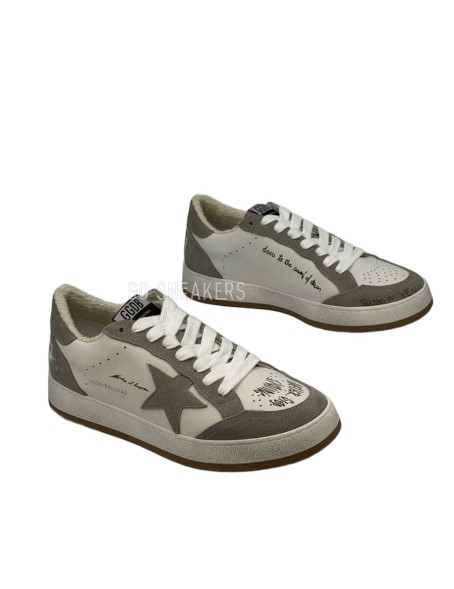 Мужские кеды Golden Goose Ballstar White/Grey Glitter
