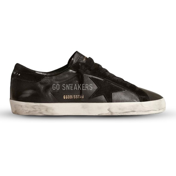 Мужские кеды Golden Goose Super-Star Men's in Black Nappa With Black Suede Star and Heel Tab