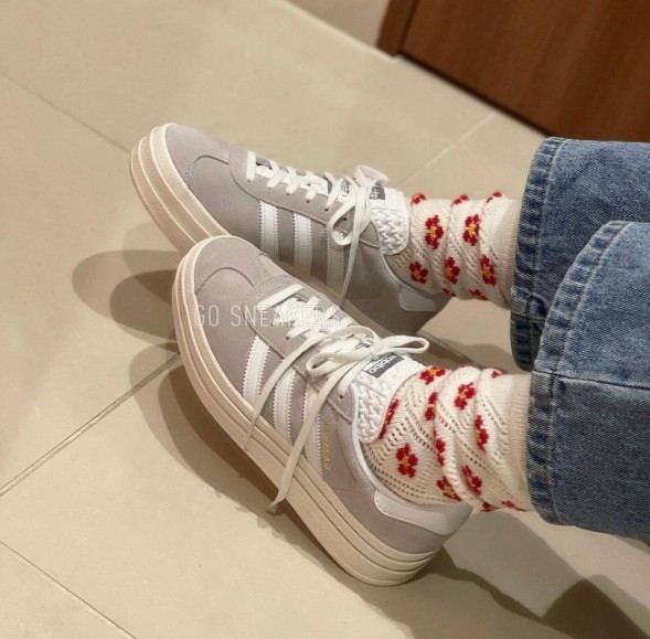 Унисекс кроссовки Adidas Gazelle Suede Platform Grey