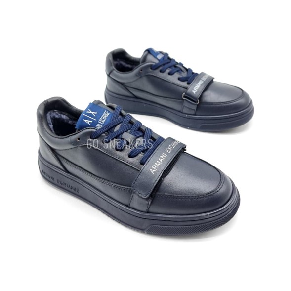 Мужские кроссовки Armani Excahnge Winter Leather Navy