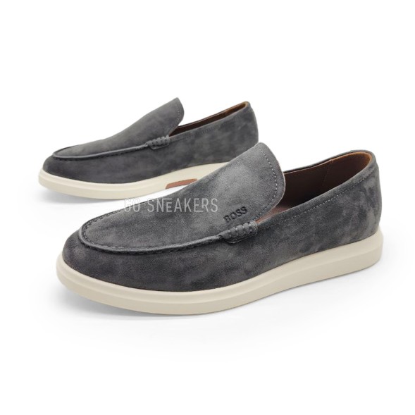 Мужские лоферы Hugo Boss Loafers Suede Grey