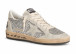 Женские кеды Golden Goose Ball-Star In Silver Glitter with Ice-Gray Suede Inserts