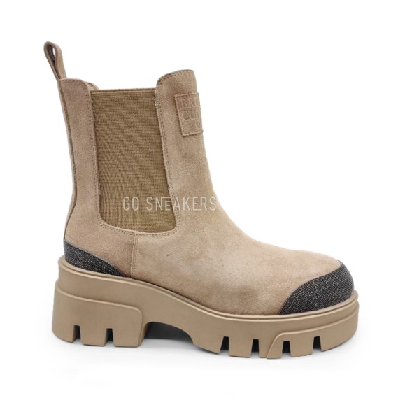 Женские ботинки Brunello Cucinelli Chelsea Suede Sand